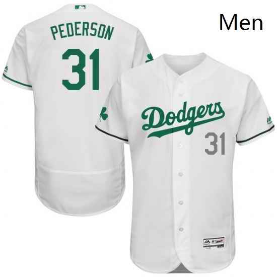 Mens Majestic Los Angeles Dodgers 31 Joc Pederson White Celtic Flexbase Authentic Collection MLB Jersey